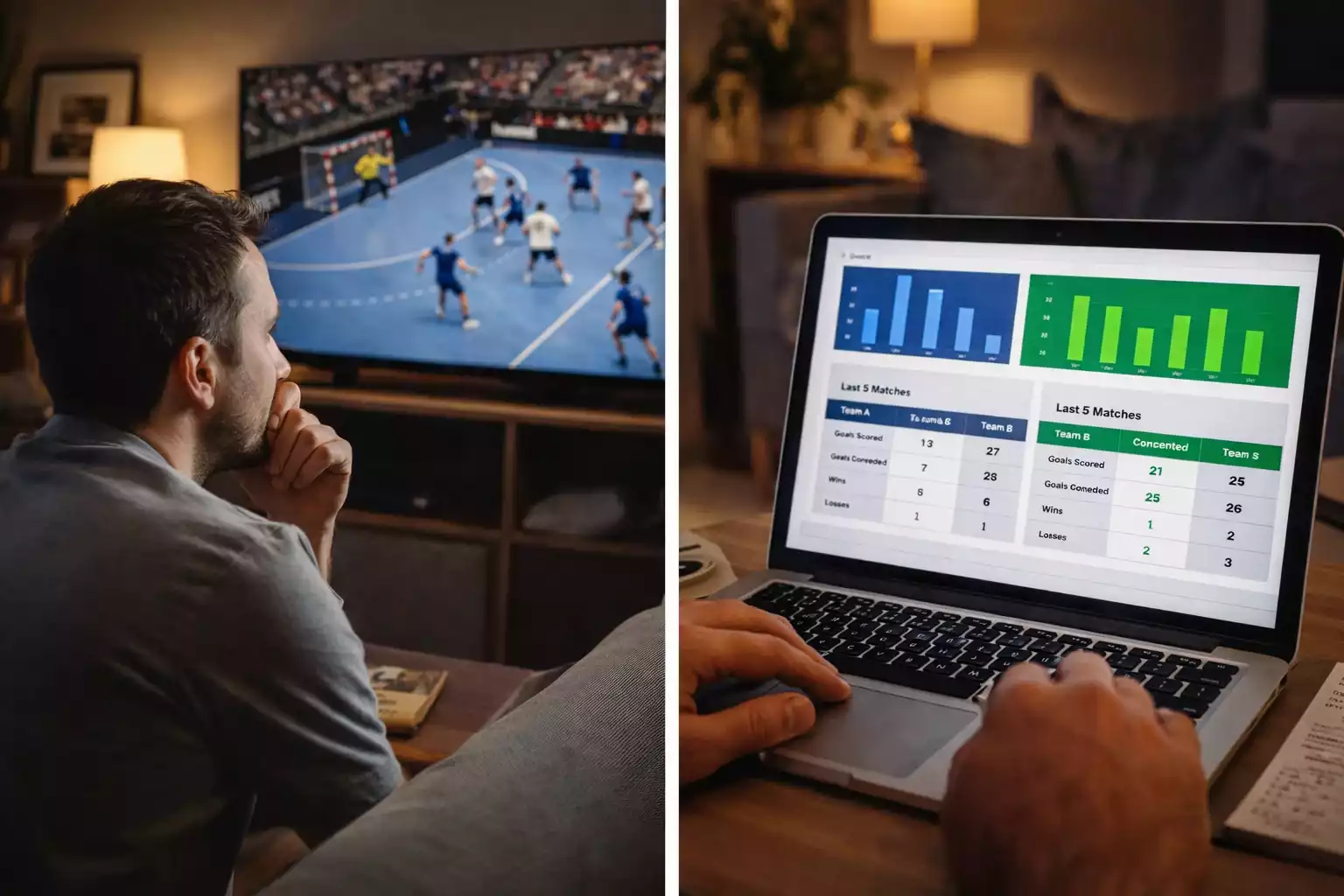 Vergleich zwischen Bauchgefühl und datenbasierter Analyse bei Handball-Wetten